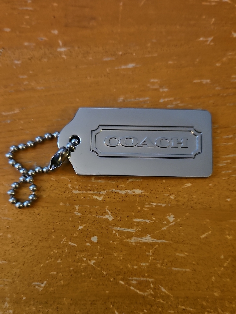 Coach Silver Engraved Hang Tag